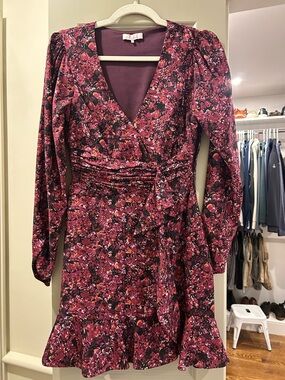Parker Berry Floral Long-Sleeve Wrap Dress